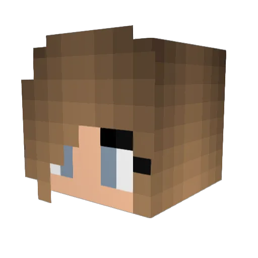 Amiaya Minecraft avatar head, 3D render