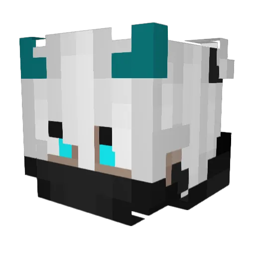 Amica02 Minecraft avatar head, 3D render