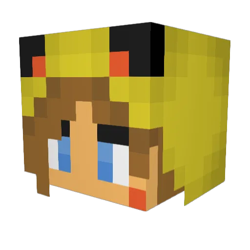 Amichu Minecraft avatar head, 3D render