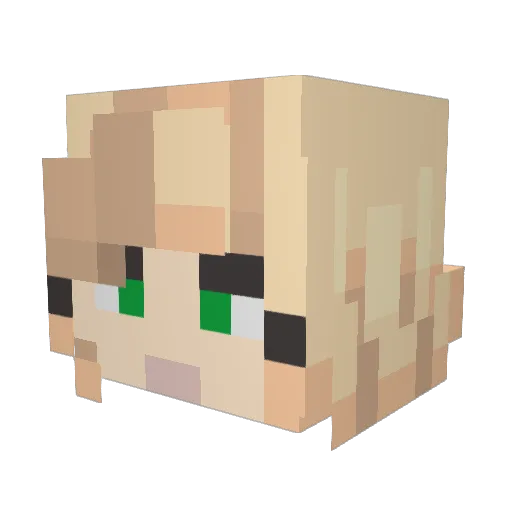 AmiciaTheGolden Minecraft avatar head, 3D render
