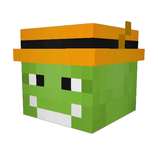 Amiger Minecraft avatar head, 3D render