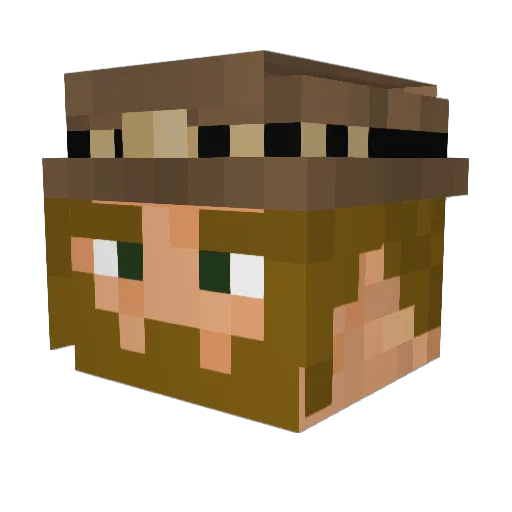 Amigo04 Minecraft avatar head, 3D render