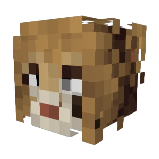 AmigoLION Minecraft avatar head, 3D render