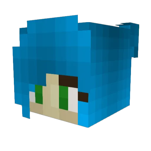Amiise Minecraft avatar head, 3D render