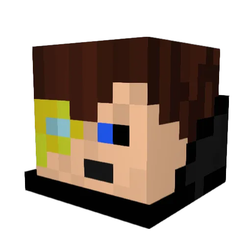 Amikam Minecraft avatar head, 3D render