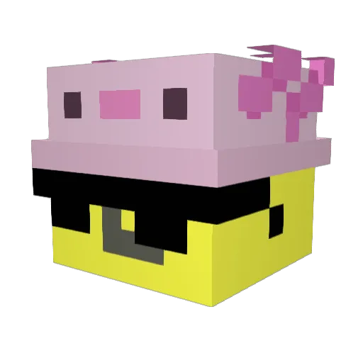 Amiko_ Minecraft avatar head, 3D render
