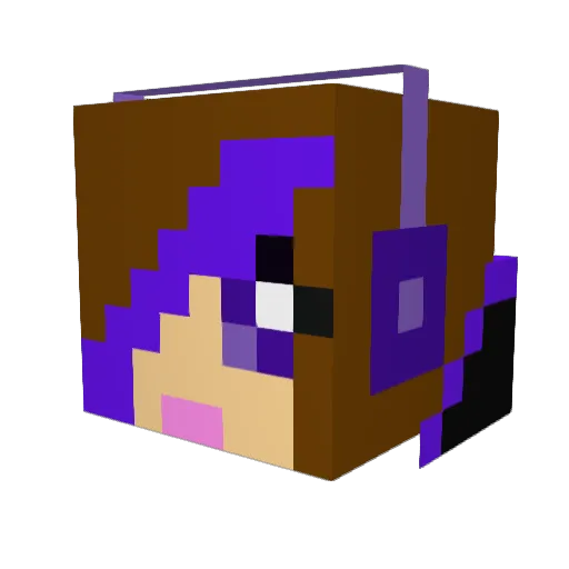 Amili Minecraft avatar head, 3D render