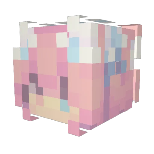Amilyi Minecraft avatar head, 3D render
