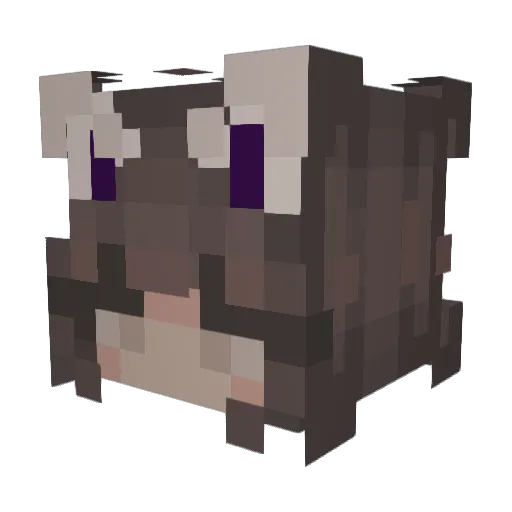 AminaLau Minecraft avatar head, 3D render