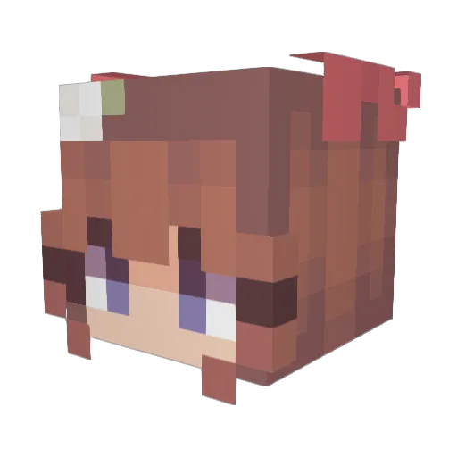AminaSnow Minecraft avatar head, 3D render