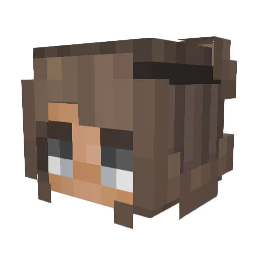 Aminasas Minecraft avatar head, 3D render