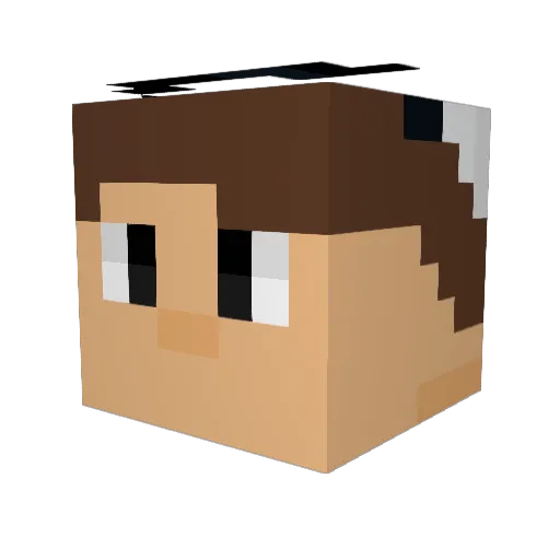 Amindik Minecraft avatar head, 3D render