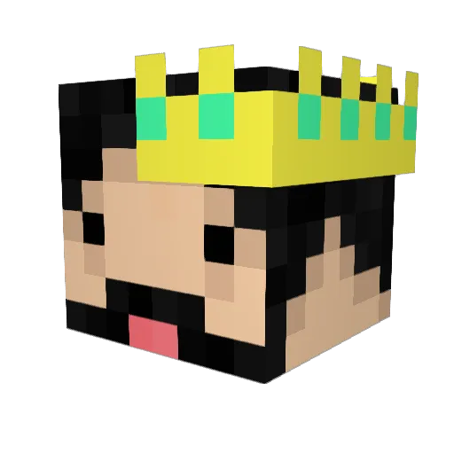 Amined Minecraft avatar head, 3D render