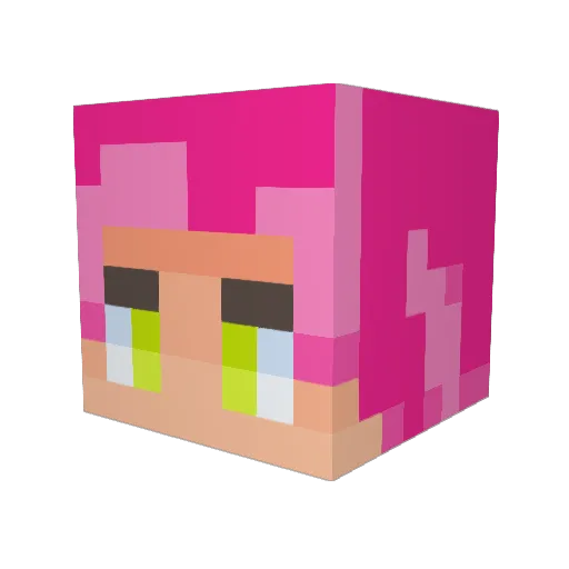 AmingCobra Minecraft avatar head, 3D render