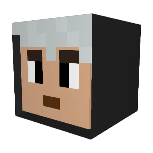 Amingis Minecraft avatar head, 3D render