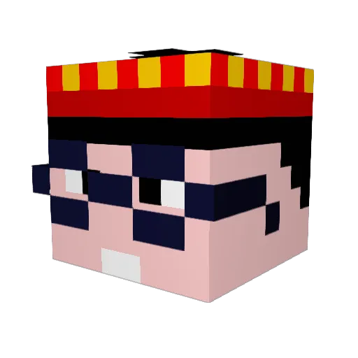 Amingmong Minecraft avatar head, 3D render
