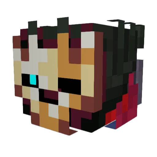 Aminione Minecraft avatar head, 3D render