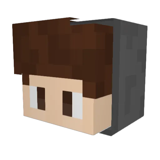 Aminir Minecraft avatar head, 3D render