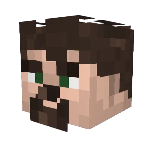 Amirick Minecraft avatar head, 3D render