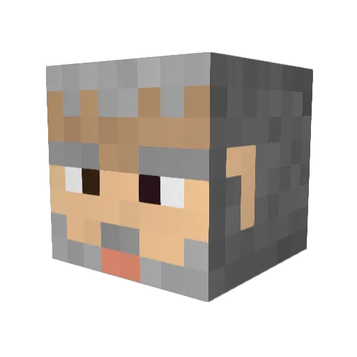Amirosa Minecraft avatar head, 3D render