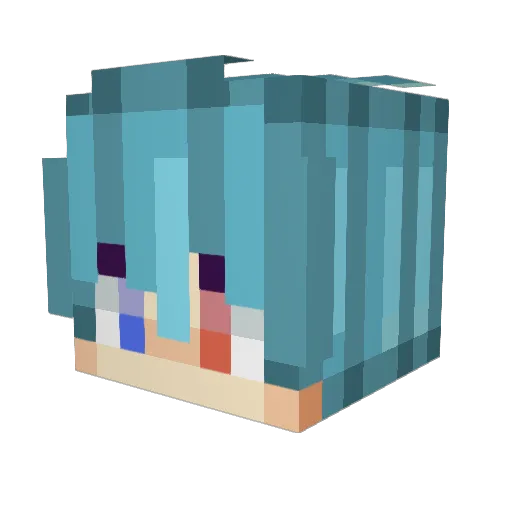 Amithree Minecraft avatar head, 3D render