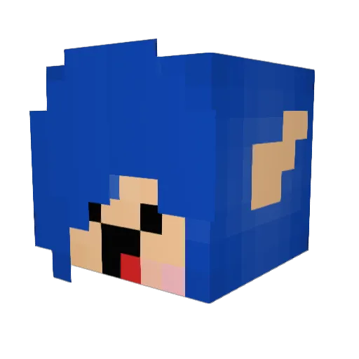 AmityTM Minecraft avatar head, 3D render