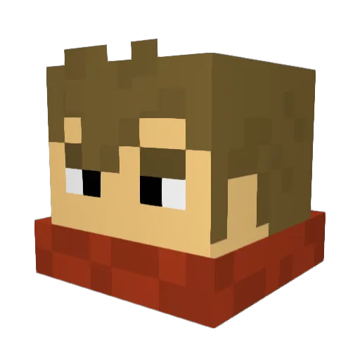 AmityUK Minecraft avatar head, 3D render