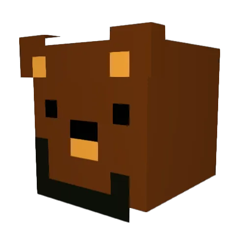 Amixen Minecraft avatar head, 3D render