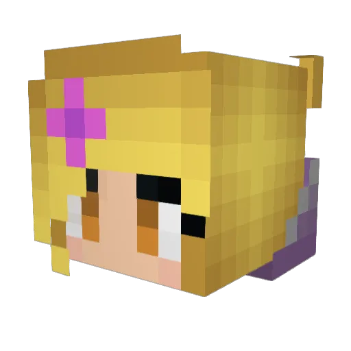 AmixximA Minecraft avatar head, 3D render