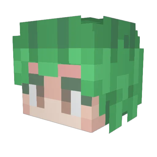 Amiza Minecraft avatar head, 3D render