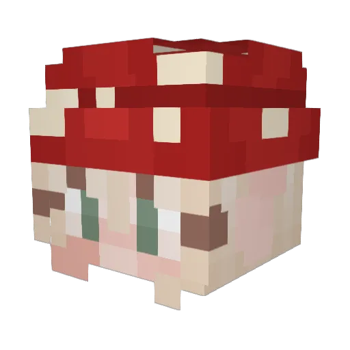 Amlam Minecraft avatar head, 3D render