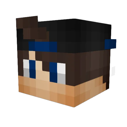 Amlf_ Minecraft avatar head, 3D render