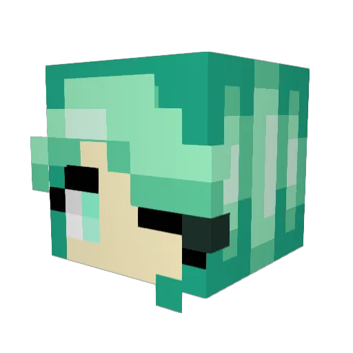 AmmyAms Minecraft avatar head, 3D render