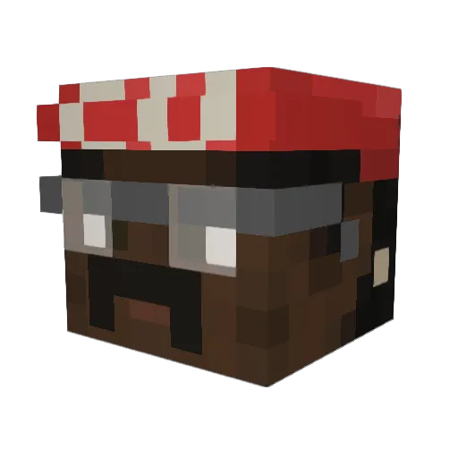 AmnDx Minecraft avatar head, 3D render