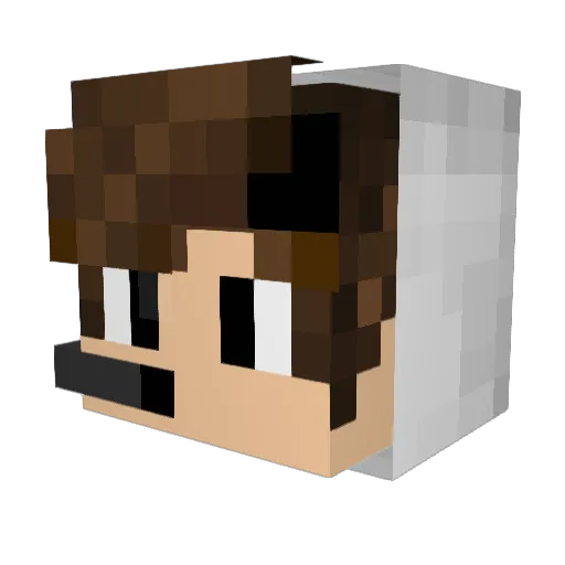 Amnesiq Minecraft avatar head, 3D render