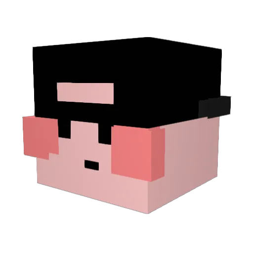 Amniote Minecraft avatar head, 3D render