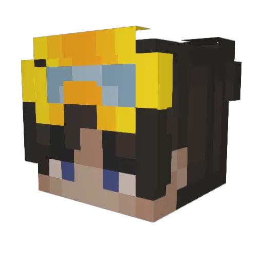 AmoGHG Minecraft avatar head, 3D render