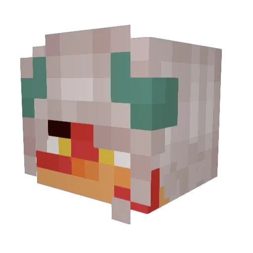 AmokahFox Minecraft avatar head, 3D render