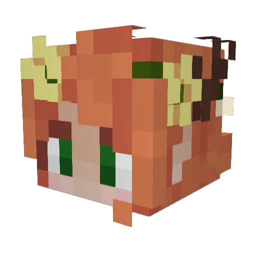 Amokura Minecraft avatar head, 3D render