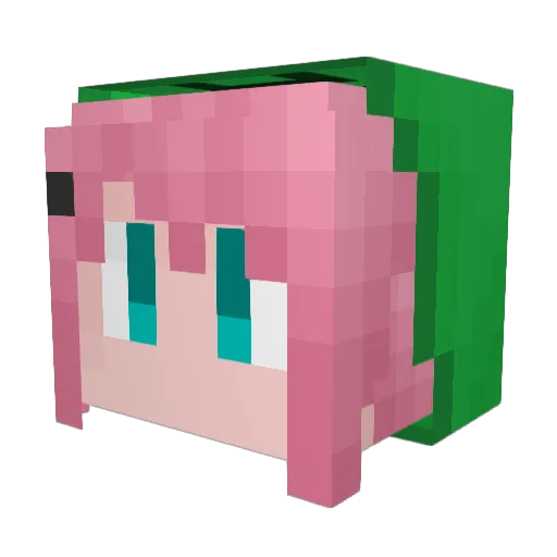 Amolred Minecraft avatar head, 3D render