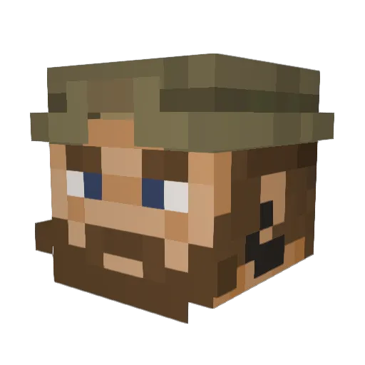 AmonS Minecraft avatar head, 3D render