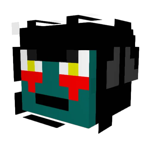 Amon_sama Minecraft avatar head, 3D render