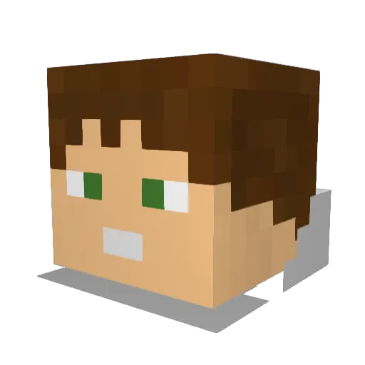 Amonator Minecraft avatar head, 3D render