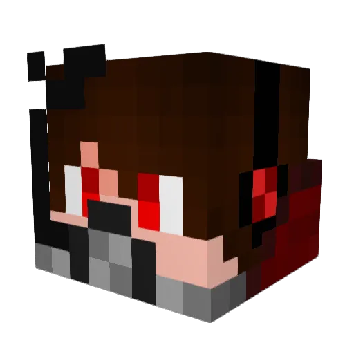 AmongAs Minecraft avatar head, 3D render