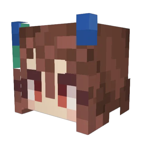 AmongUsAshley Minecraft avatar head, 3D render