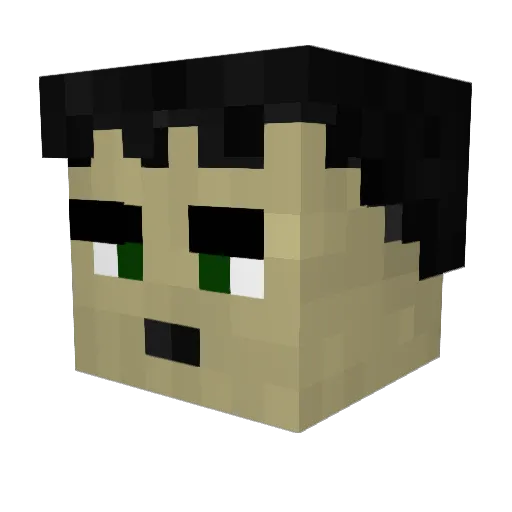Amonk Minecraft avatar head, 3D render