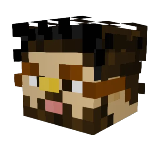 Amonster77 Minecraft avatar head, 3D render