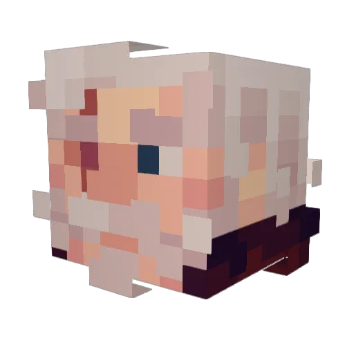 Amooshroom Minecraft avatar head, 3D render