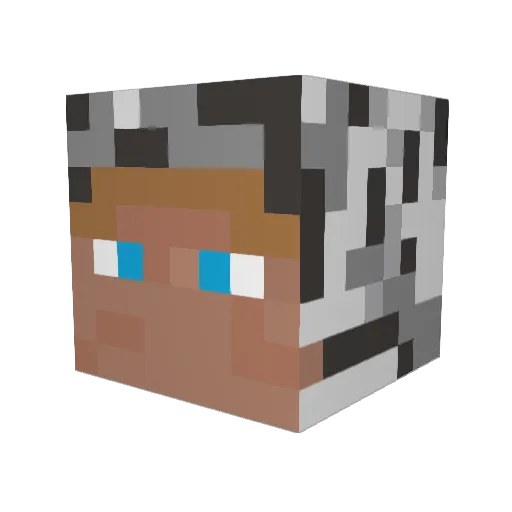Amorn8XD Minecraft avatar head, 3D render
