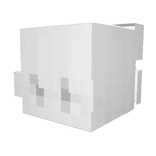 Amosted Minecraft avatar head, 3D render